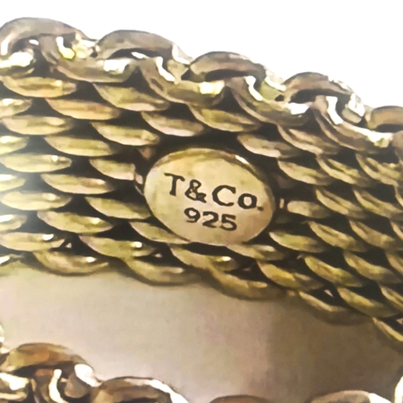 Tiffany & Co. Sterling Silver Somerset Mesh Weave Ring 8.8 Gram Size-7.5 - Picture 2 of 5